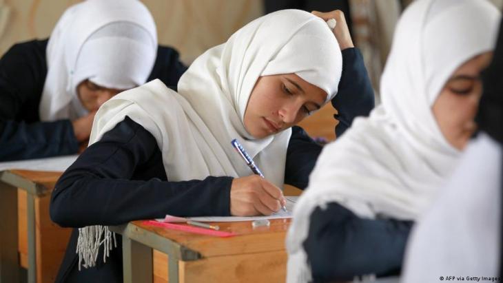 Female students taking an exam in Yemen (photo: AFP via Getty Images)