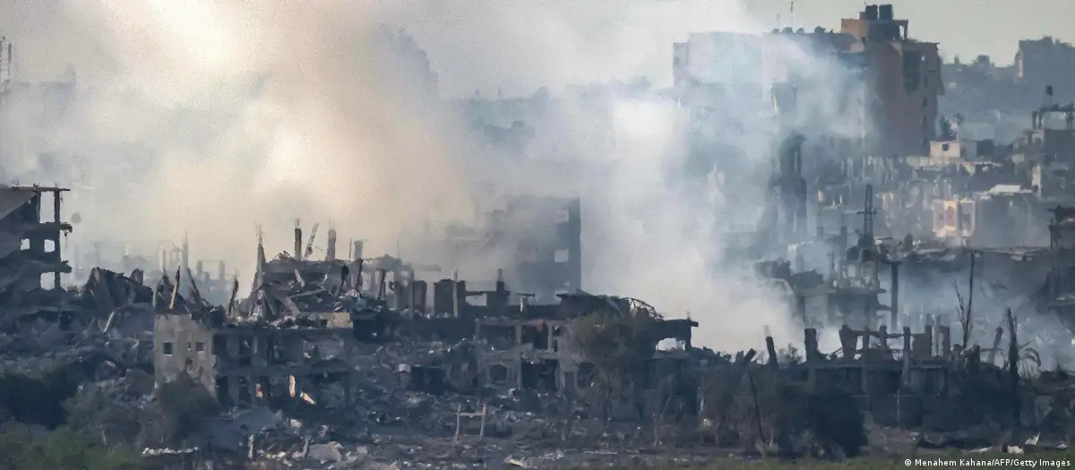 Blick auf Zerstörungen im Gazastreifen. 