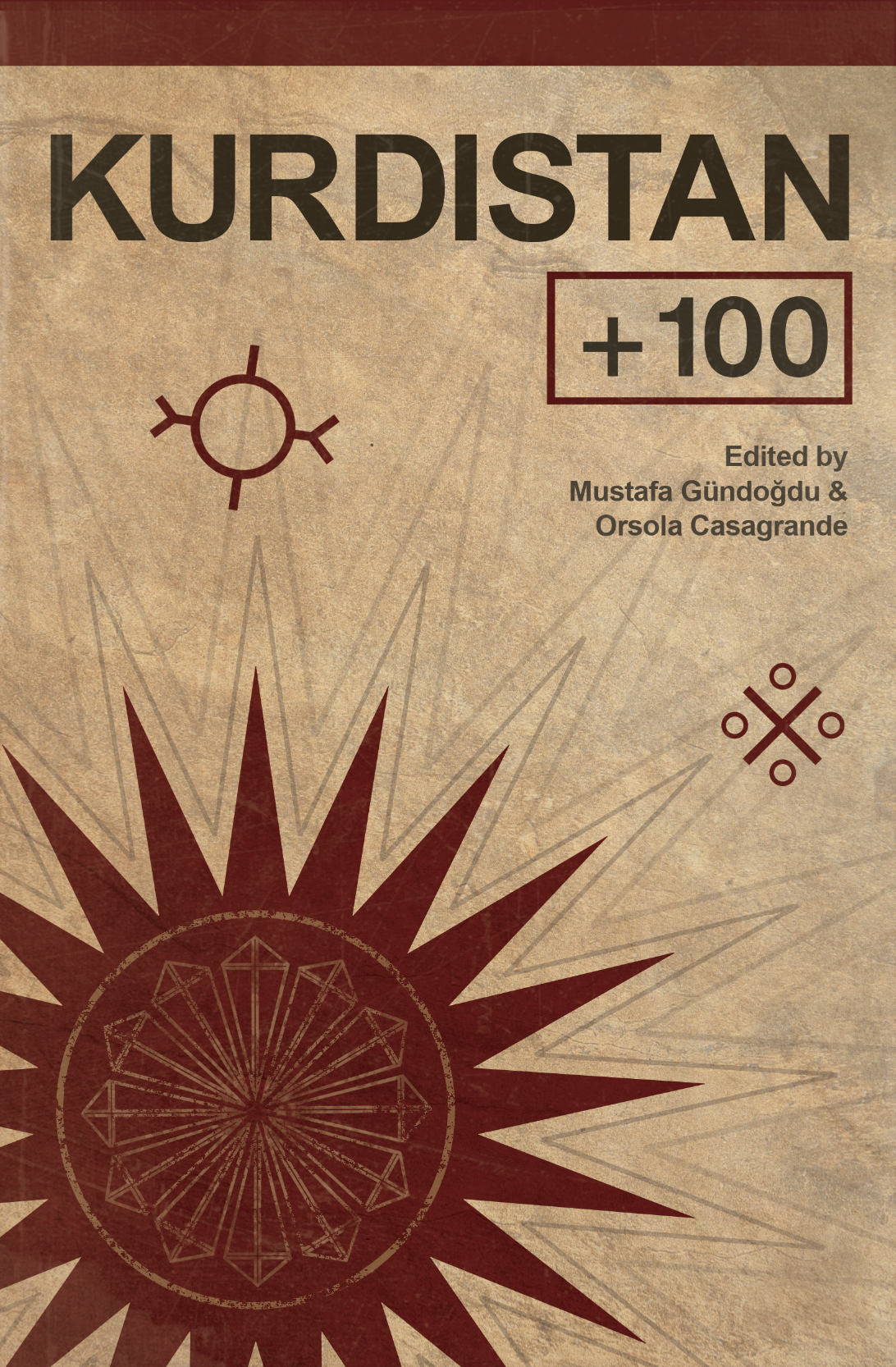 Cover of story anthology "Kurdistan +100", edited by Orsola Casagrande and Mustafa Gundogdu and published in English by Comma Press
