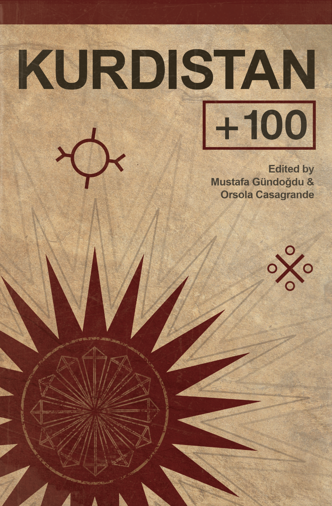 صورة من: Comma Press - الغلاف الإنكليزي لكتاب قصص "كردستان + 100".  Cover of story anthology "Kurdistan +100", edited by Orsola Casagrande and Mustafa Gundogdu and published in English by Comma Press