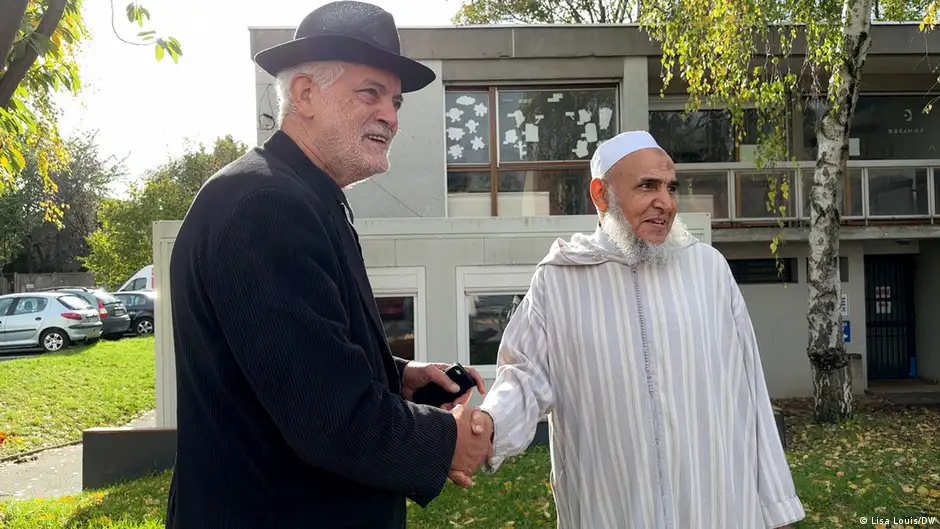 Rabbi Michel Serfaty and Imam Haj Mouloid Elouasia from the Group for Jewish Muslim Friendship (AJMF)