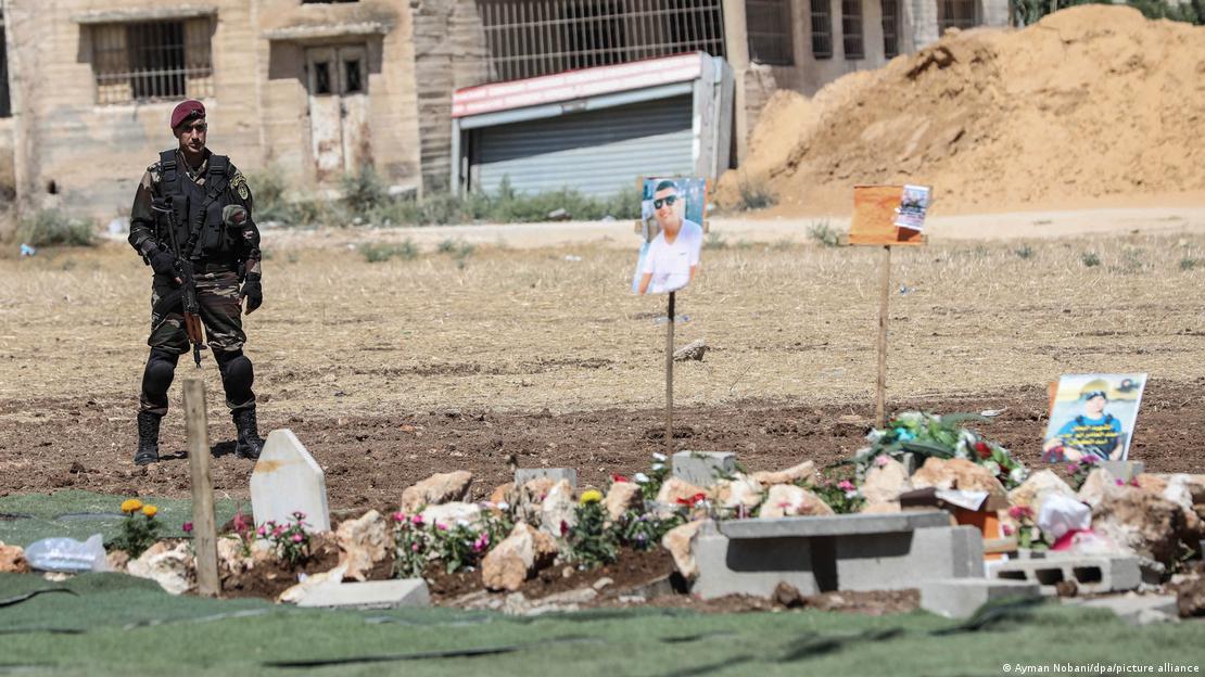 A cemetery in Jenin following clashes with the Israeli army in Jenin, July 2023