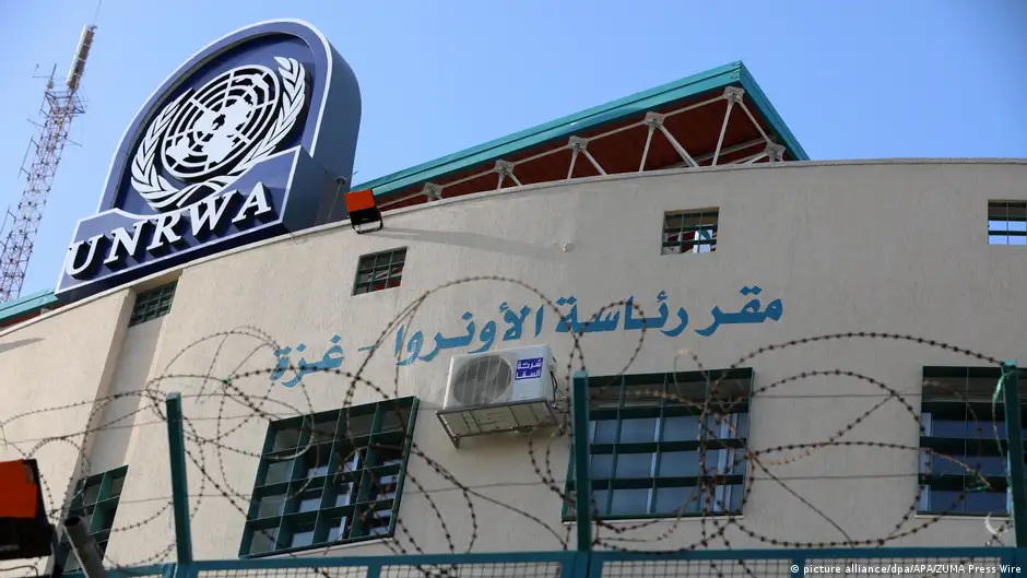 Die Zentrale des Hilfswerks UNRWA (United Nations Relief and Works Agency) in der Stadt Rafah im südlichen Gazastreifen