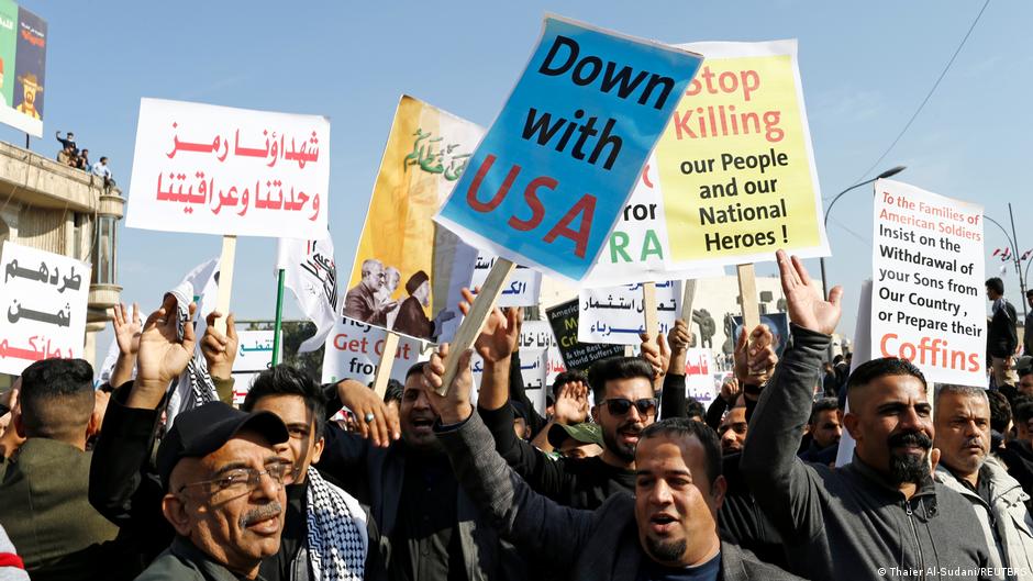 Anti-U.S. demonstration in Iraq marking the anniversary of the assassination by the U.S. of Iranian commander Qassem Soleimani