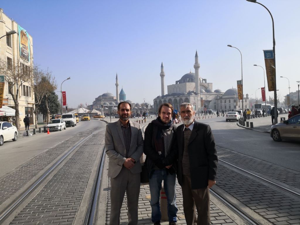 Meeting of the author with the Masnawi teacher Haj Naser Jami (right) to celebrate the anniversary of Rumi's death in Konya in December 2019 