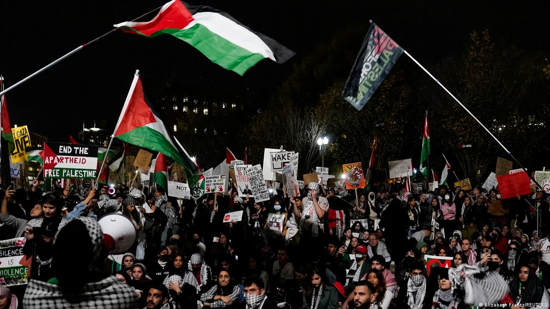 Auf pro-palästinensischen Demonstrationen (wie hier in Washington D.C.) ist der Slogan häufig zu hören.