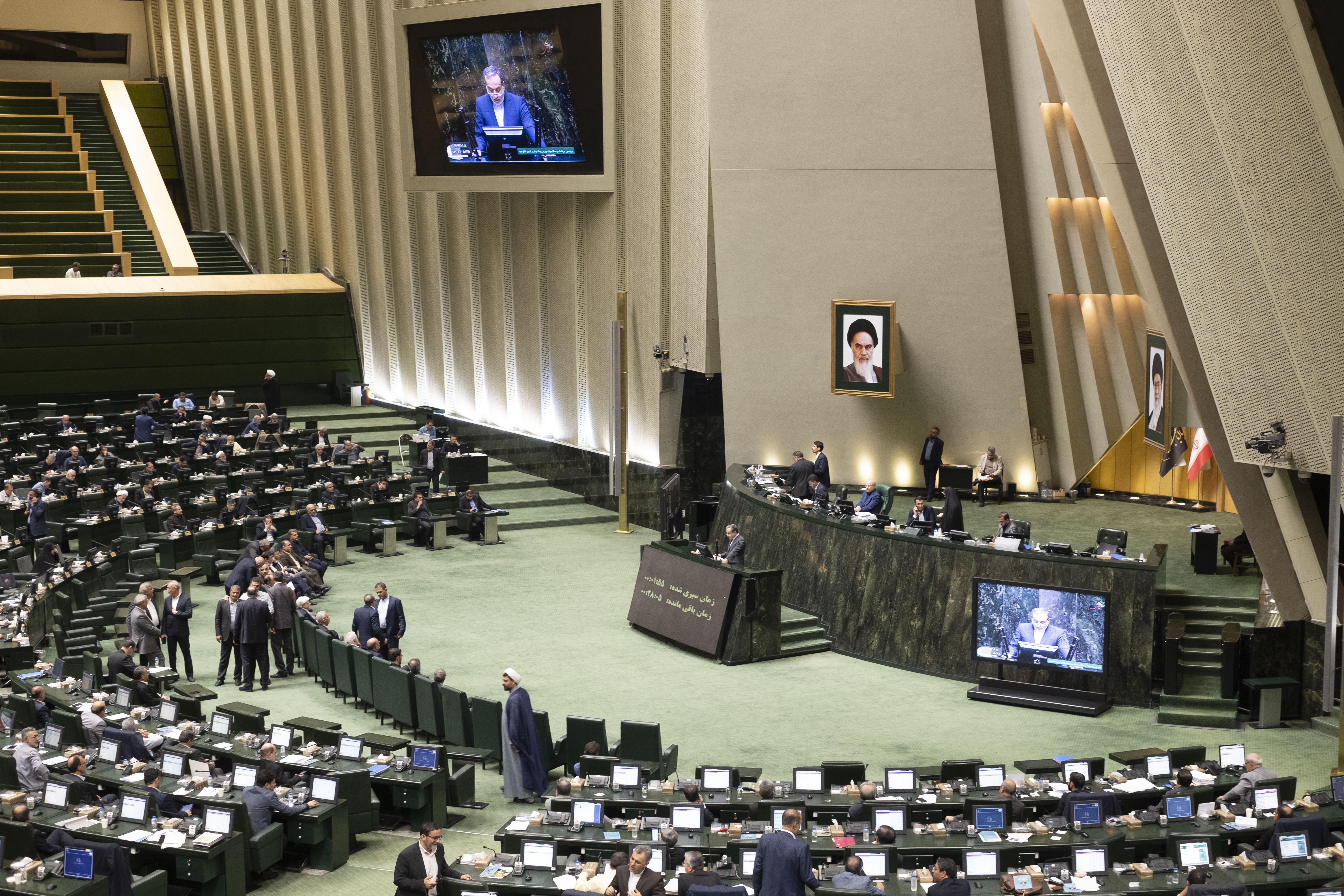 View of the packed parliament hall in Tehran, Iran