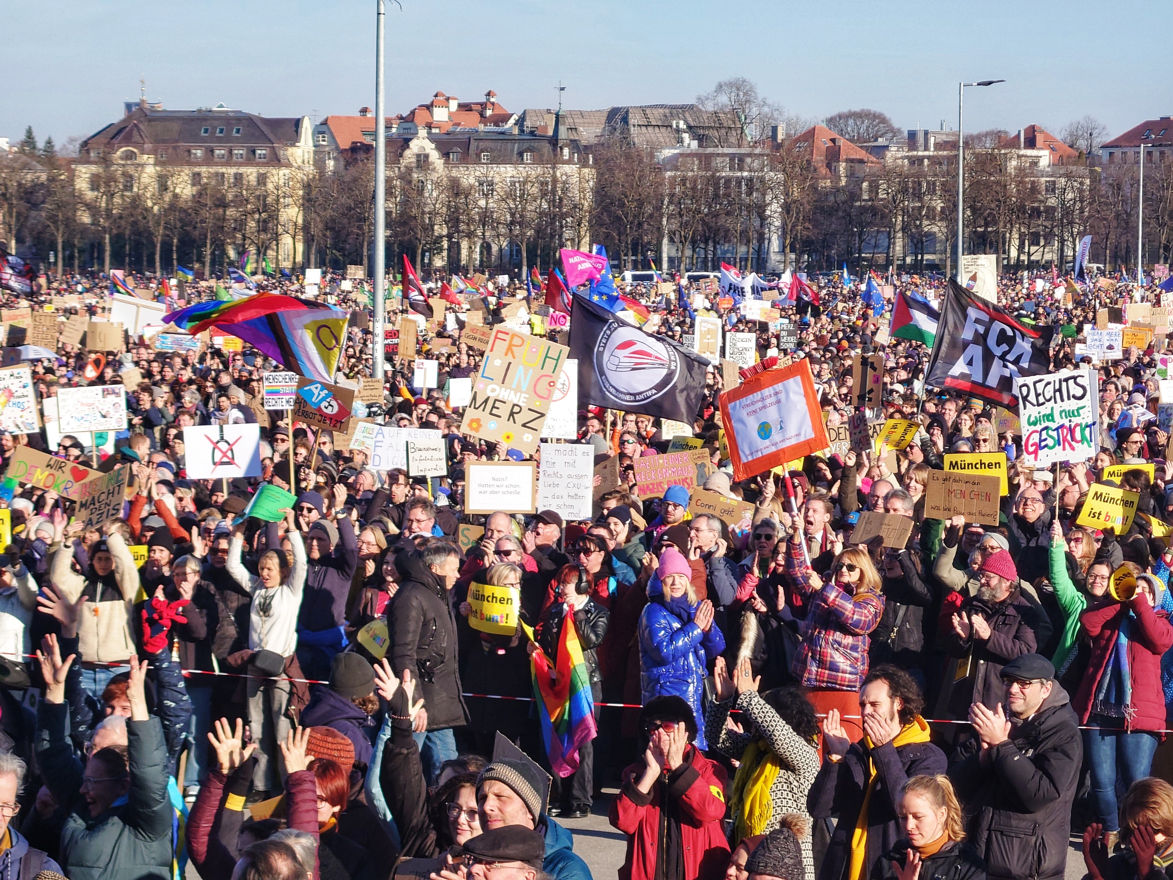 mass protest against German politicians