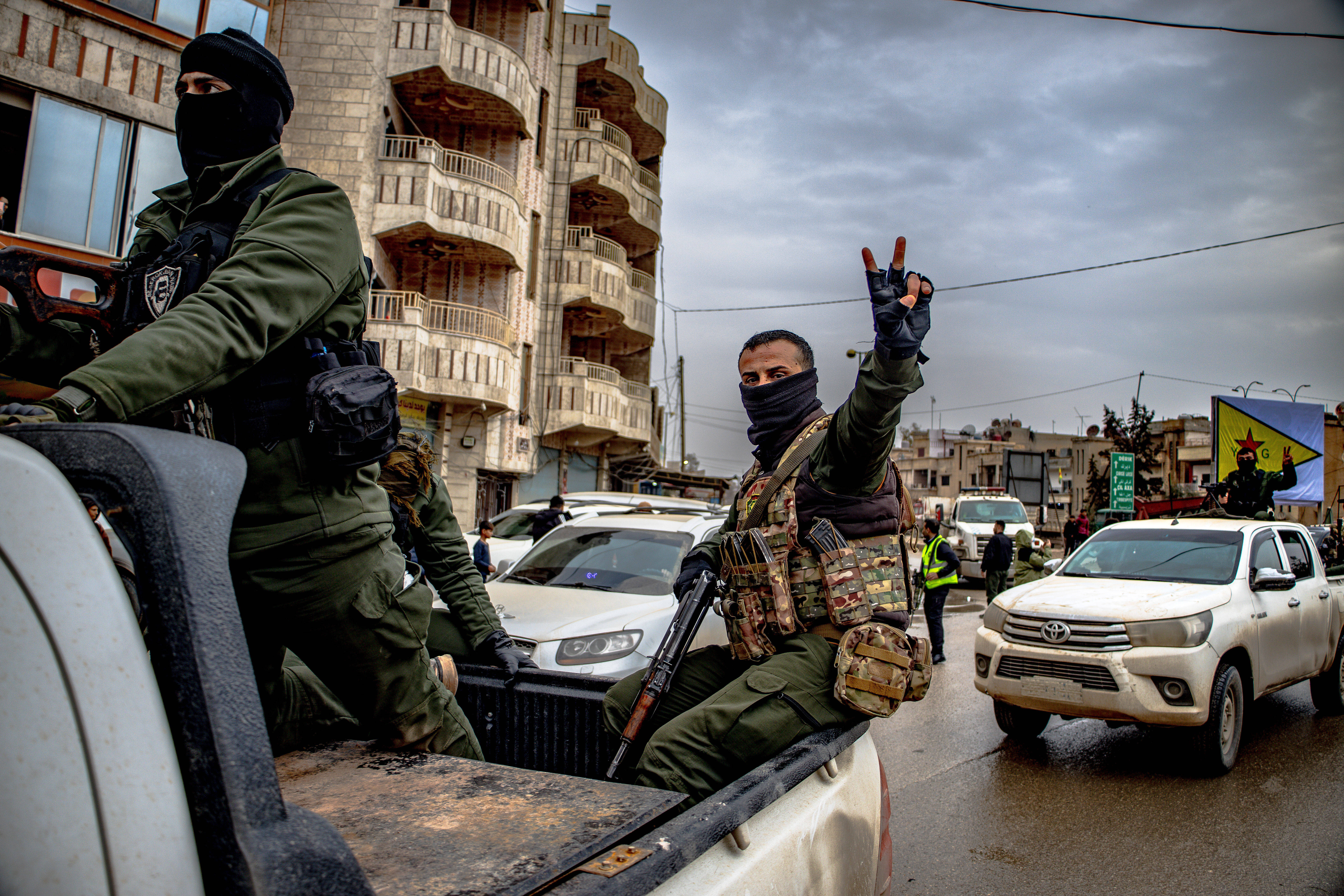 Syrian security forces enter the predominantly Kurdish city of Qamishli in northeastern Syria, February 3, 2026.