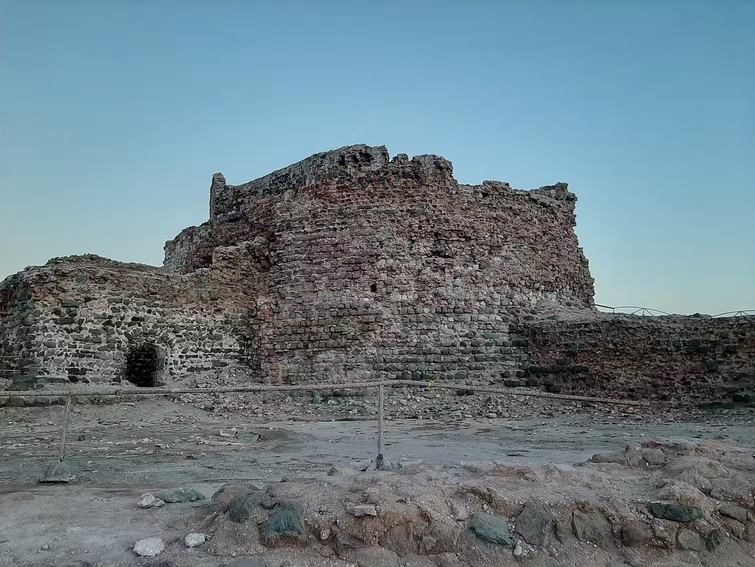 A ruined building.