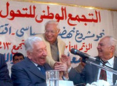 George Ishaq (left) during a press conference in Cairo (photo: AP)