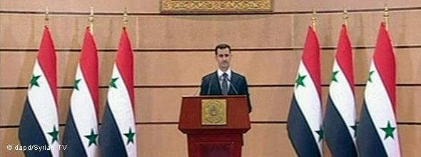 Fernsehansprache Baschar al-Assads vom 20.06.2011; Foto: dapd