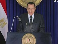 Egypt's President Hosni Mubarak during a televised address to the nation (photo: AP)