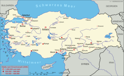 Map of Turkey (source: Wikipedia)