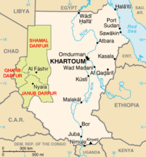 Map of Sudan and its neighbouring countries (source: Wikipedia)