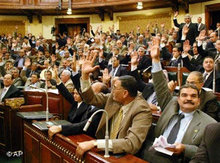 Egypt's parliament during session (photo: AP)