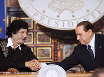 Gaddafi during his state visit to Italy (photo: dpa)