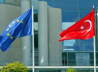 Turkish and EU flags at NATO headquarters in Brussels, Belgium (photo: AP)