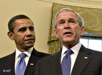 George W. Bush and Barack Obama (photo: AP)