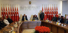 Turkish military council meeting with Erdogan (photo: AP)
