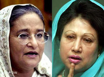 Sheikh Hasina and Khaleda Zia (photo: AP/DW) 