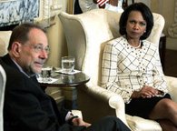 Javier Solana and Condoleezza Rice (photo: AP)