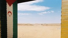 The Sahara and the Saharawi flag (photo: DW/Meike Scholz)