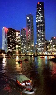 Singapore's skyline by night (photo: AP)