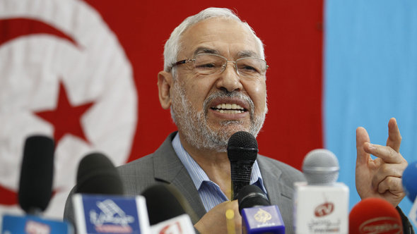 راشد الغنوشي رئيس حزب النهضة الإسلامي التونسي