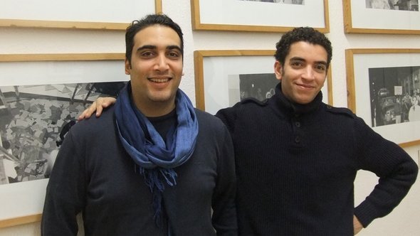 The human rights lawyers Amenallah Derouiche (left) from Tunisia and Mohamed Abdelaziz (right) from Egypt on a visit at the Stasi Memorial Museum in Berlin (photo: Christoph Dreyer)