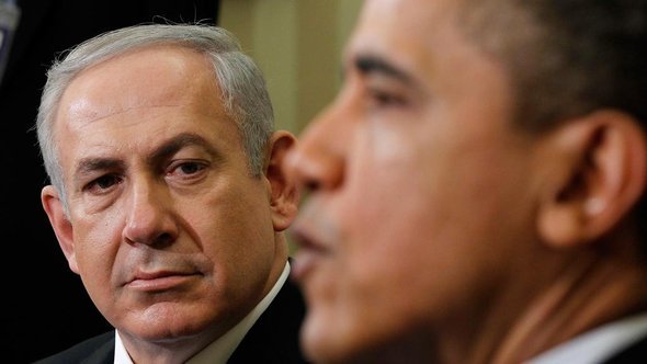 الرئيس الأمريكي باراك أوباما ورئيس الوزراء الإسرائيلي بنيامين نتنياهو. أ ف ب