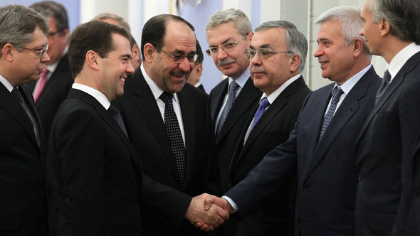 Nuri al-Maliki visits Dmitry Medvedev in Moscow (photo: Reuters)