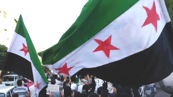 Anti-Assad protest in Jubar near Damascus (photo: Reuters)