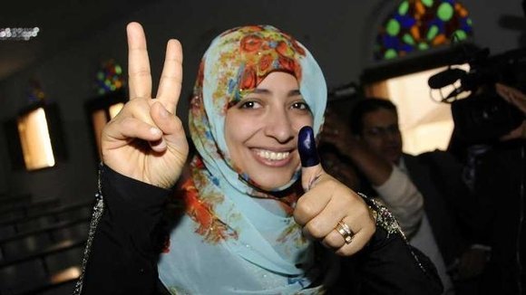 Yemeni activist and Nobel Peace Prize laureate Tawakkul Karman (photo: REUTERS/Stringer)