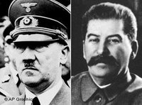 Adolf Hitler and Joseph Stalin (source: AP Graphics)