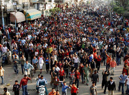 Streik von Textilarbeitern in Mahalla al Kubra; Foto: dpa