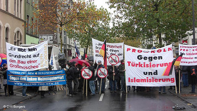Islamfeindliche Demonstration von Pro Köln; Foto: DW
