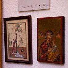 Eine arabische Miniatur und eine christliche Ikone; Foto: Iris Wolf