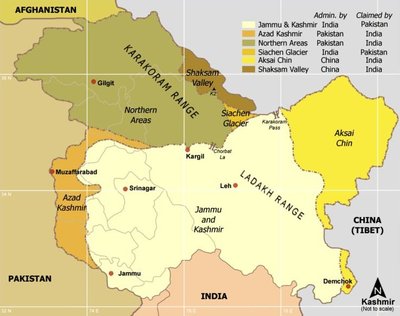 Kaschmir-Karte; Foto: Wikimedia Commons