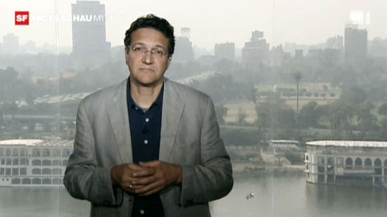 Gawhary-Schalte in der Tagesschau des Schweizer Fernsehens am 26.1.2011, dem sogenannten Tag des Zorns  in Ägypten