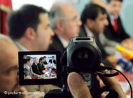 During a press conference of Muslim organisations denouncing violence, August 2006, Cologne, Germany (photo: dpa)