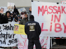 مظاهرات مؤيدة لليبيا في برلين. الصورة: د ب أ