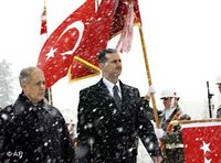 رئيس الجمهورية السوري بشار الأسد ورئيس الجمهورية التركي سيزير، الصورة: أ ب