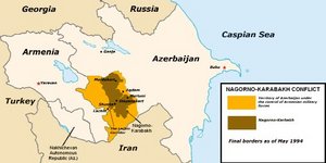 الصورة: Wikipedia.orgخريطة ناغورني كارابخ، 