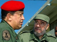 رئيس جمهورية فينيوريلا هوغو شافيز ورئيس كوبا فيدل كاسترو، الصورة: أ ب