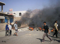 اضطرابات في احدى المدن اليمنية الجنوبية، الصورة: أ.ب 
