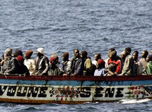 مهاجرون أفارقة يعبرون البحر المتوسط في طريقهم إلى أوربا، الصورة: أ ب