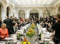 قاعة الاجتماعات أثناء انعقاد المؤتمر الثاني للإسلام في ألمانيا، الصورة: د ب أ