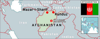 خريطة تبين الحدود الجغرافية لأفغانستان الصورة: دويتشه فيله