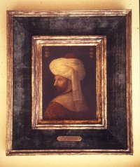 السلطان محمد الثاني، كما رسمه الفنان الإيطالي بيلليني، الصورة: معهد العالم العربي